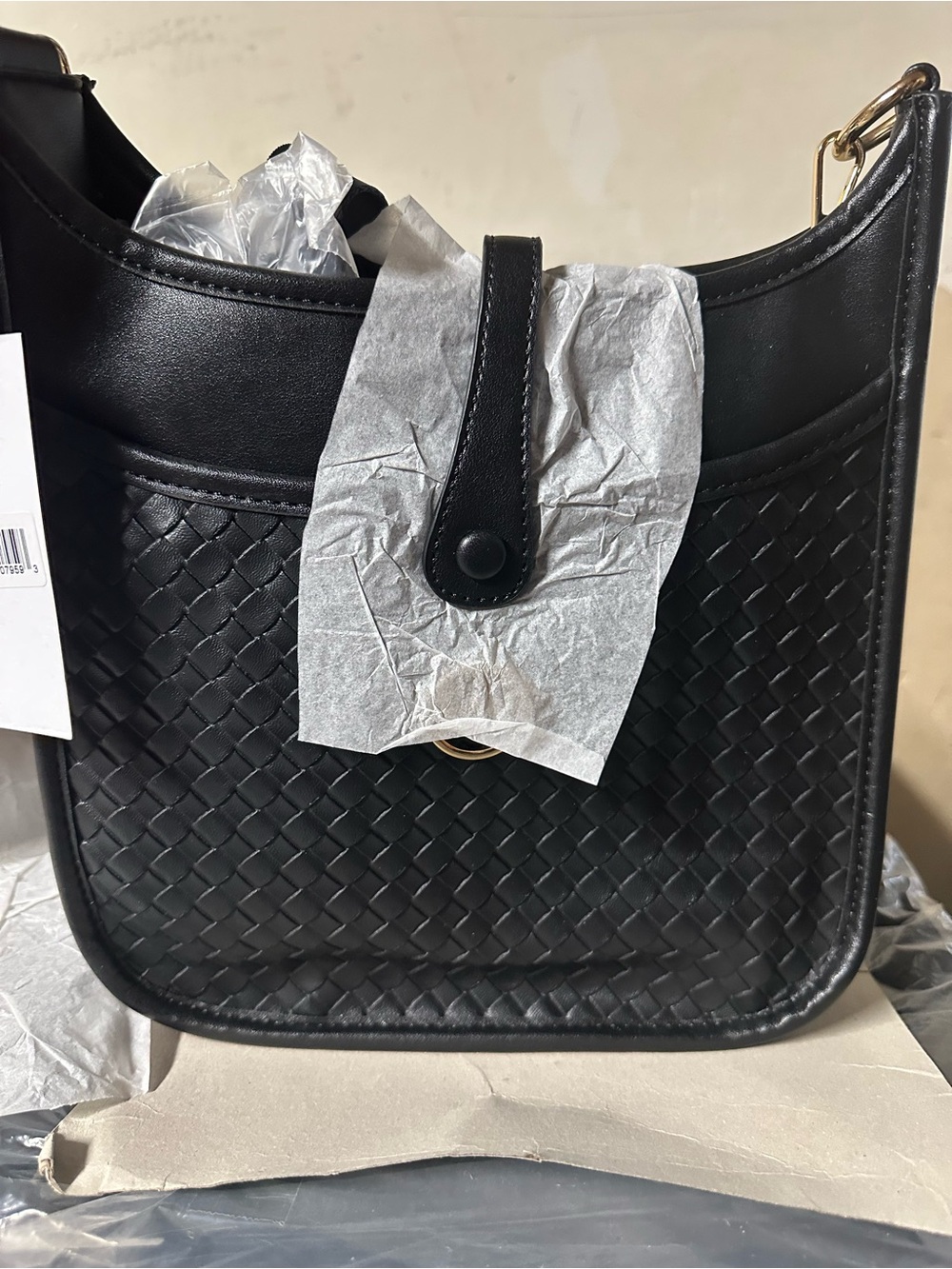 Marilyn Monroe Classic Black Woven Shoulder Bag